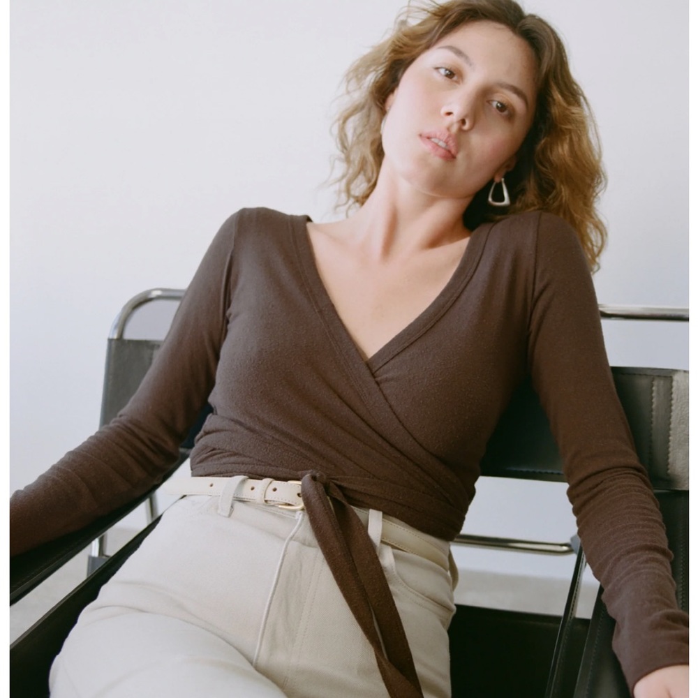 Ozma dance wrap top in color manzanita